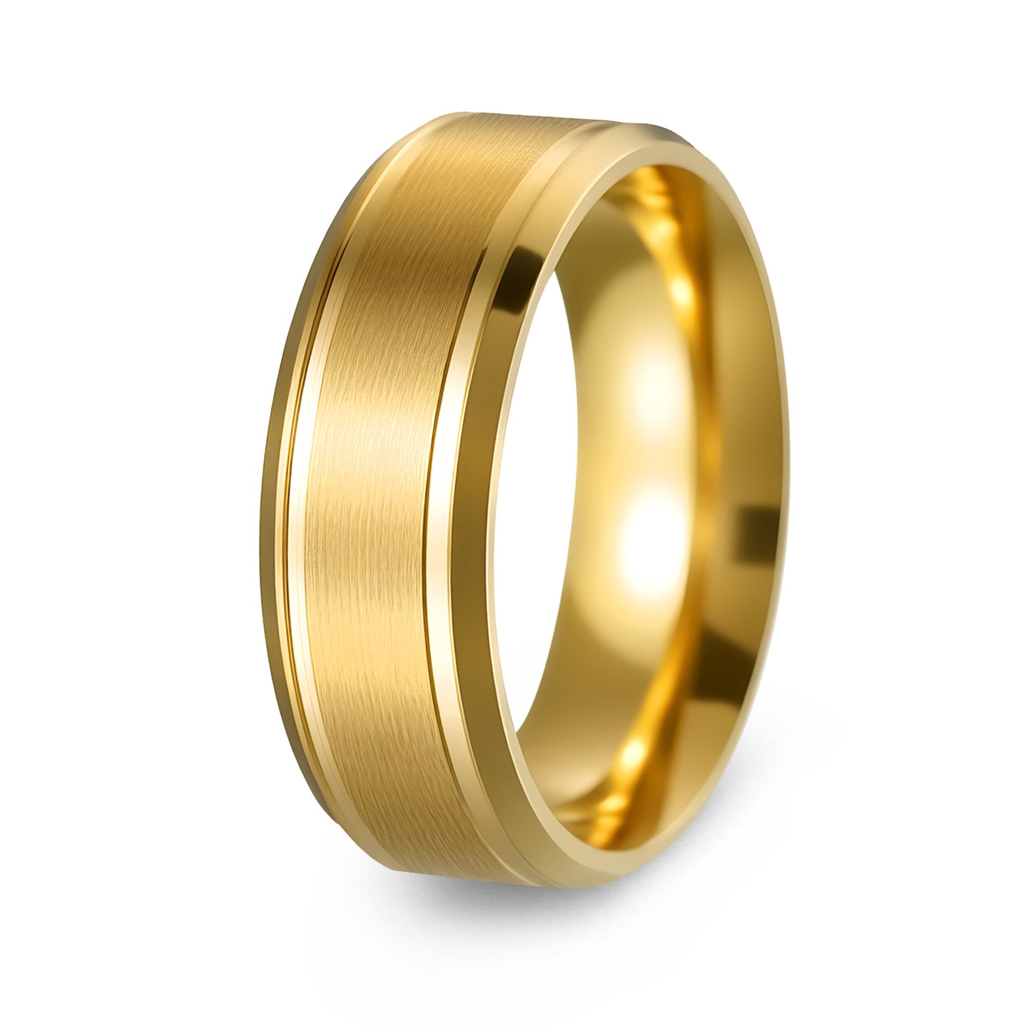 Planderful Everyday Genie Stainless Steel Ring 8 6mm Wide Minimalist Double Bevel For Men With Unisex Protection