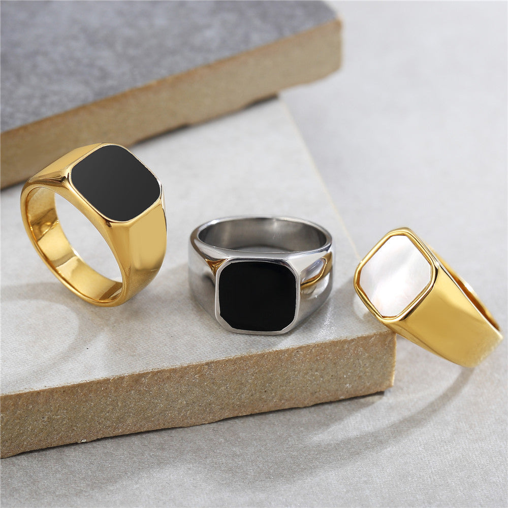 Planderful Everyday Genie Steel Index Finger Ring Unisex Glossy Korean Style Protection Statement