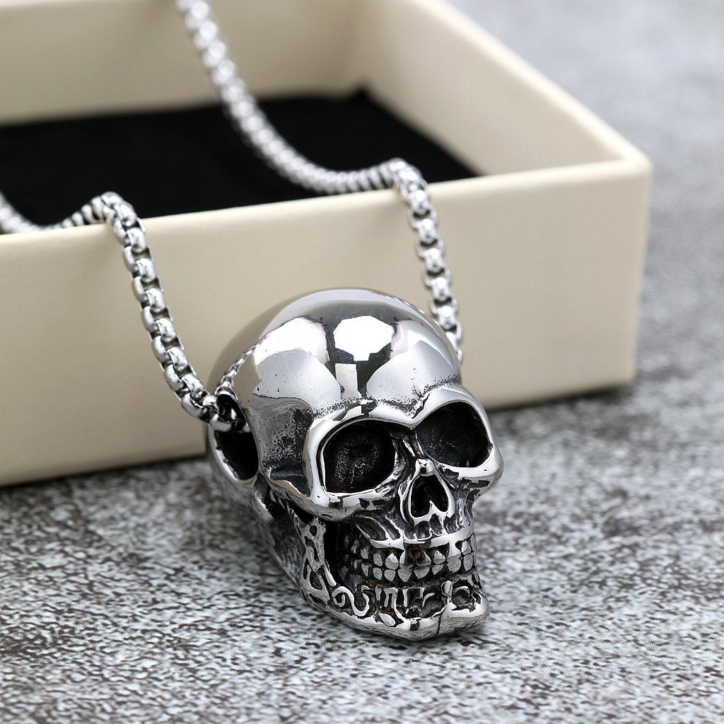 Punk Skull Stainless Steel Men's Pendant Necklace