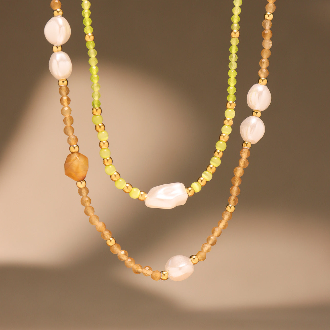 Planderful Opal Shell Beaded Collarbone Necklace For Girls