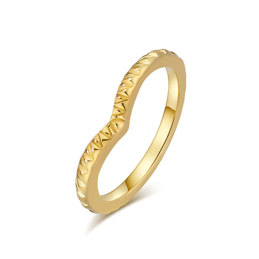 Planderful Titanium Steel Ring For Women Peach Heart Minimalist Design Light Luxury Everyday Jewelry