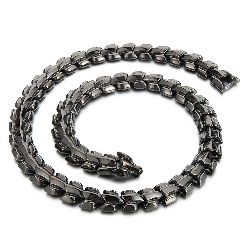 Men's Punk Style Titanium Steel Necklace - European and American Fashion Statement