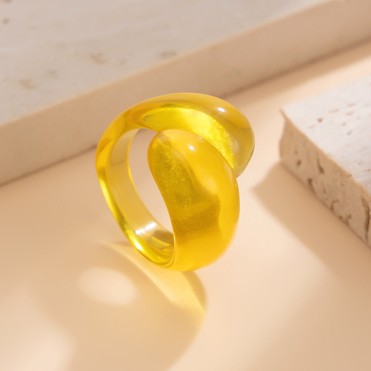 Planderful Water Drop Hug Ring Vienna Verve Transparent Geometric Statement Ring For Women