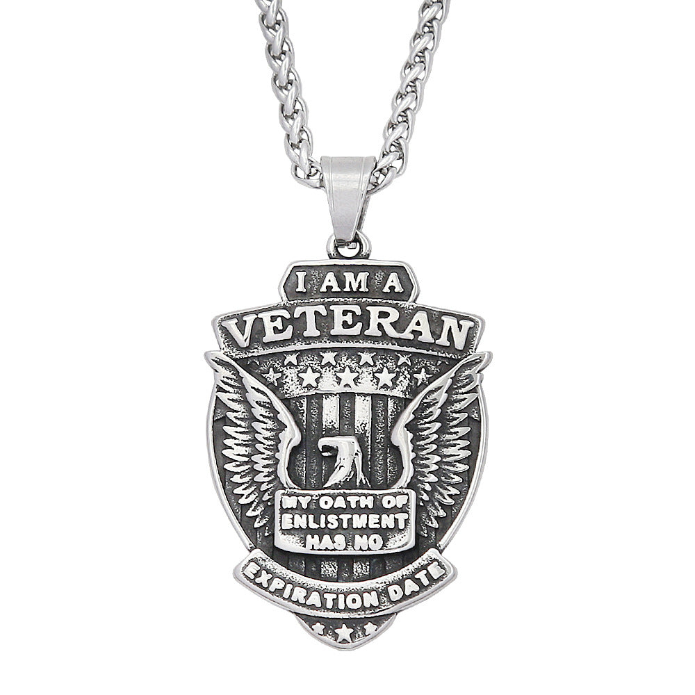 Vintage Eagle Stainless Steel Men's Pendant Necklace