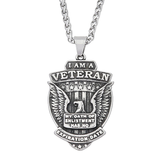 Vintage Eagle Stainless Steel Men's Pendant Necklace
