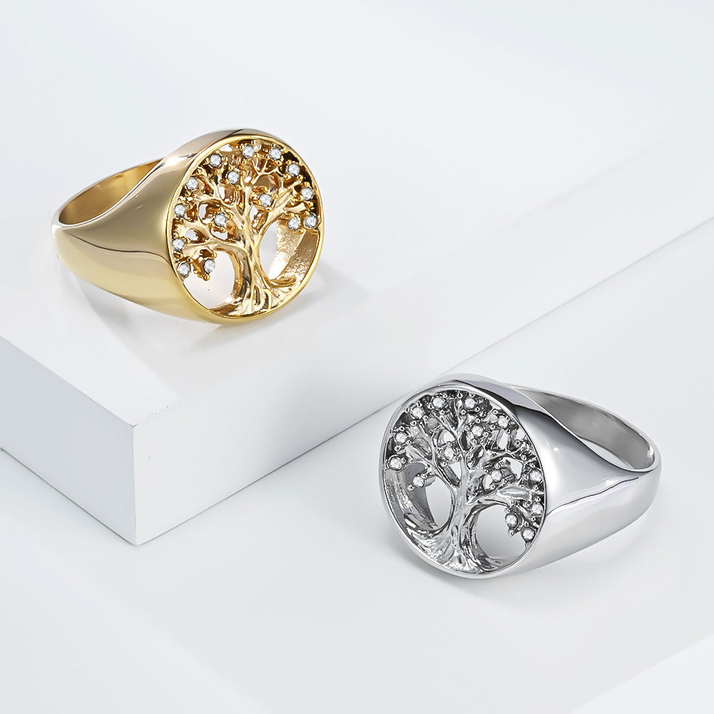 Planderful Tree Of Life Ring For Women Durable Titanium Steel Nordic Celtic Heritage Jewelry Everyday Genie Collection