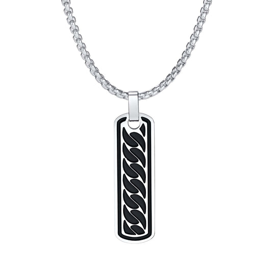 Stainless Steel Chain Pattern Pendant Necklace for Men