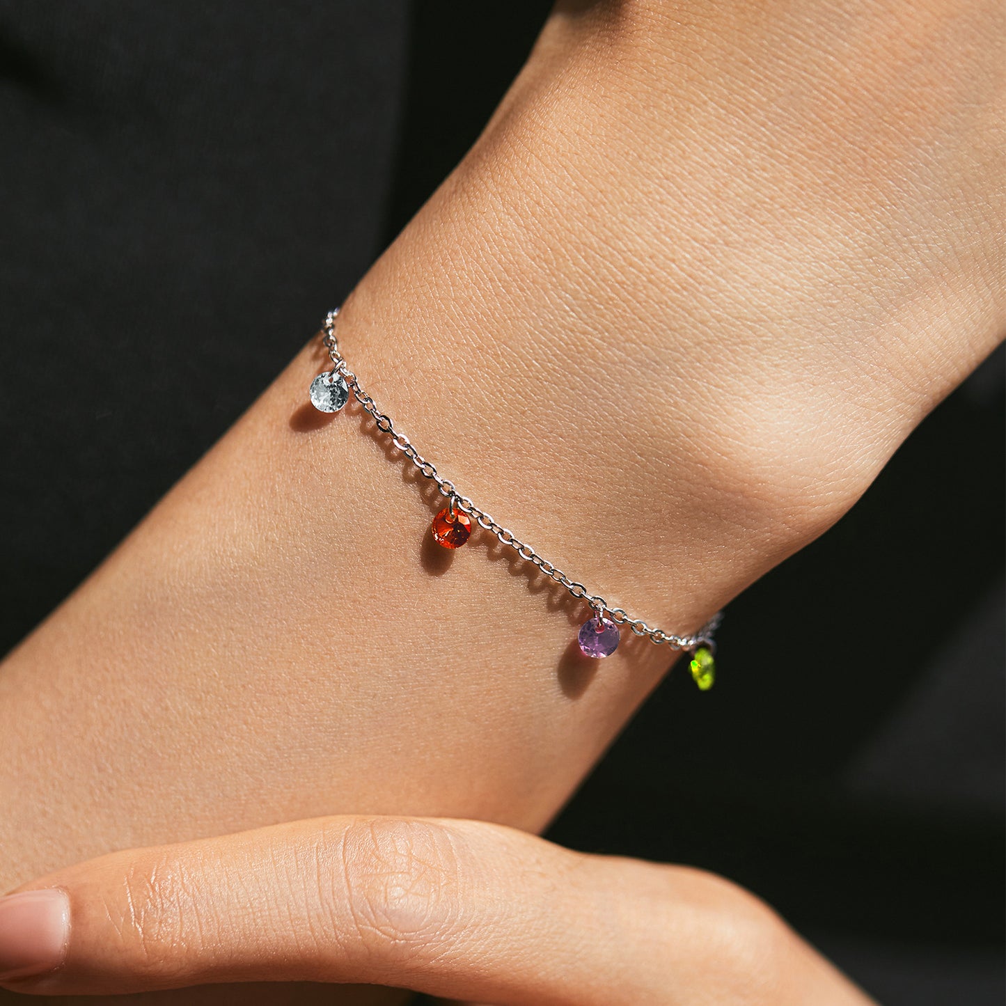 Sterling Silver Crystal Dopamine Bracelet for Women
