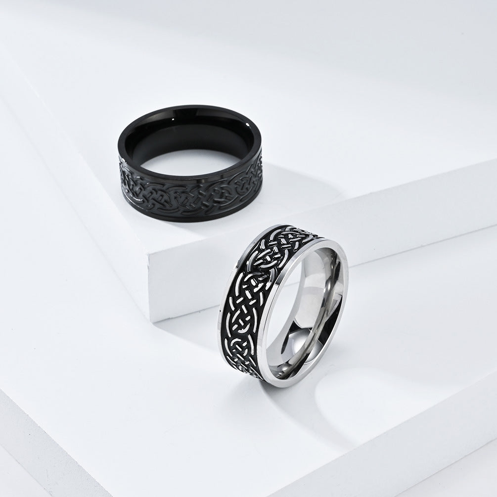 Planderful Celtic Knot Ring Titanium Steel Nordic Style Unisex Eternal Braided Design Sizes 7 To 12