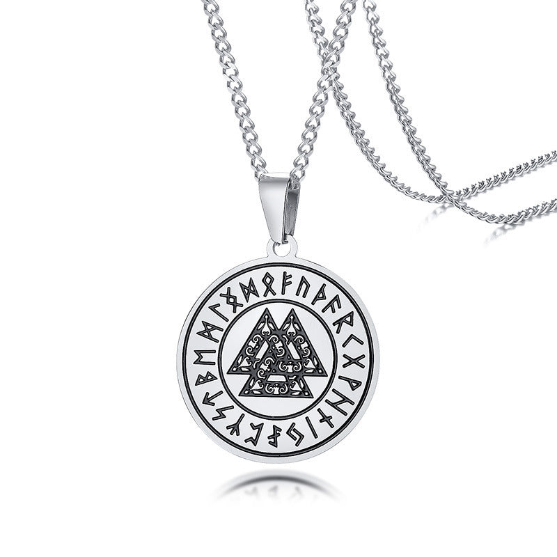 Viking Rune Vintage Stainless Steel Pendant for Men