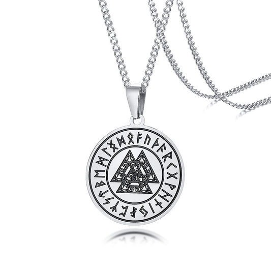 Viking Rune Vintage Stainless Steel Pendant for Men