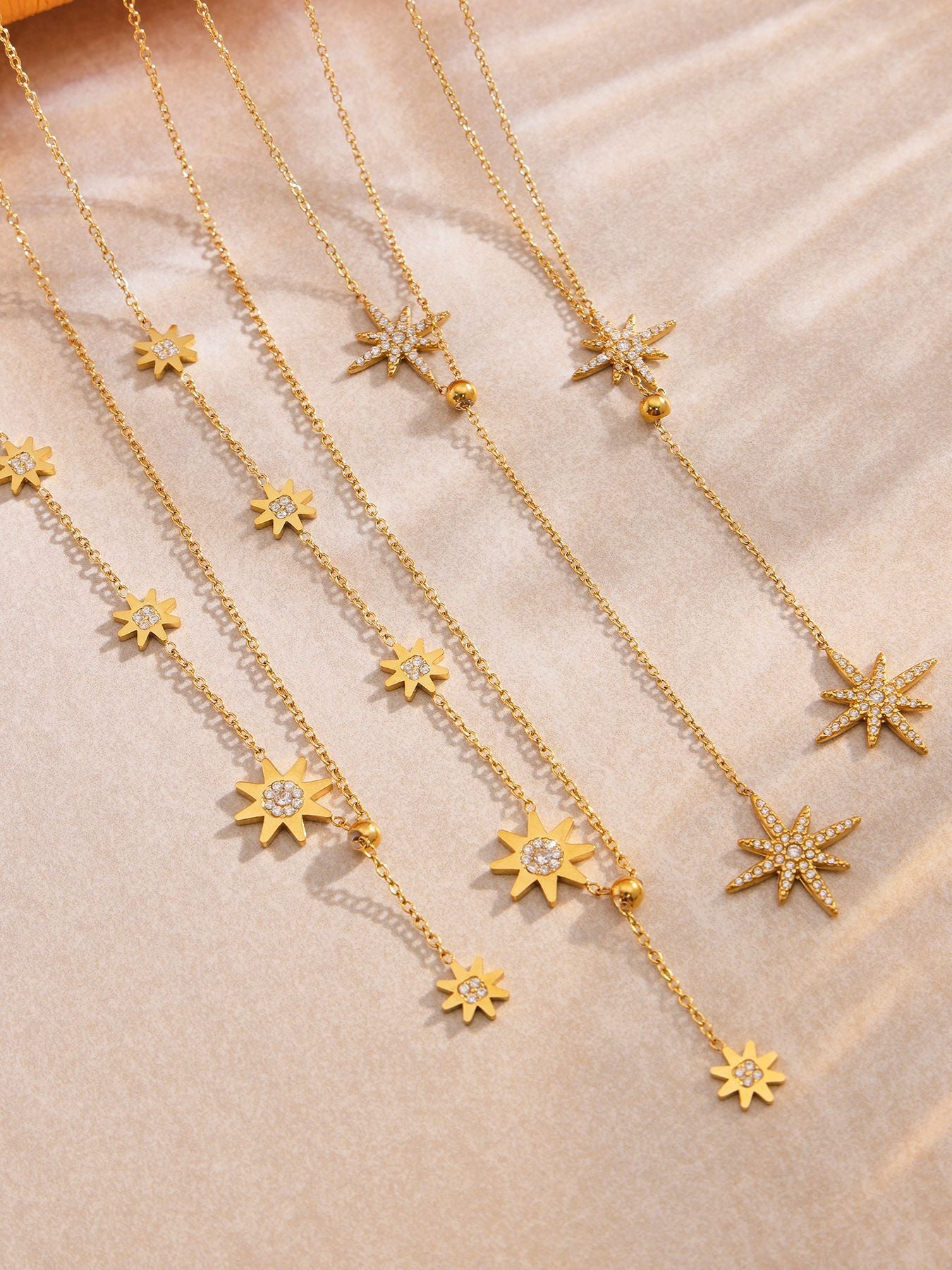 Planderful Zircon Fringe Necklace Stainless Steel For Girls