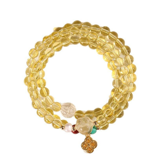 Planderful Fortune's Favor Bracelet – Elegant Citrine and Crystal Design