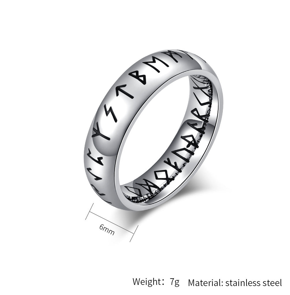 Steel Ring - Vintage Nordic Viking Symbol
