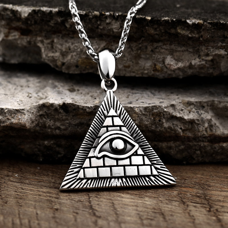 Personalized Stainless Steel Egyptian Eye Pendant for Men - European and American Fashion Accessory