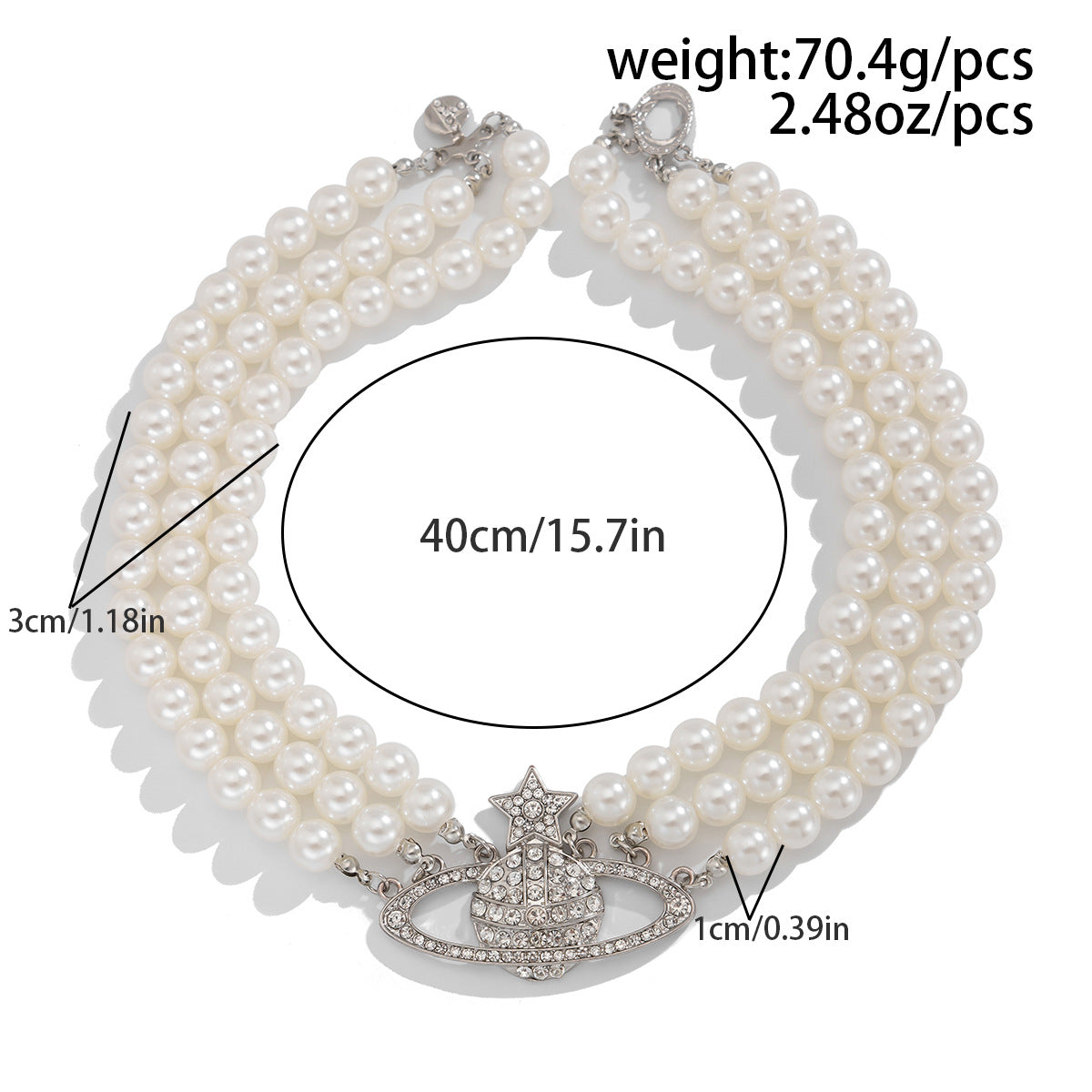 Pearl Planet & Star Fringe Layered Necklace