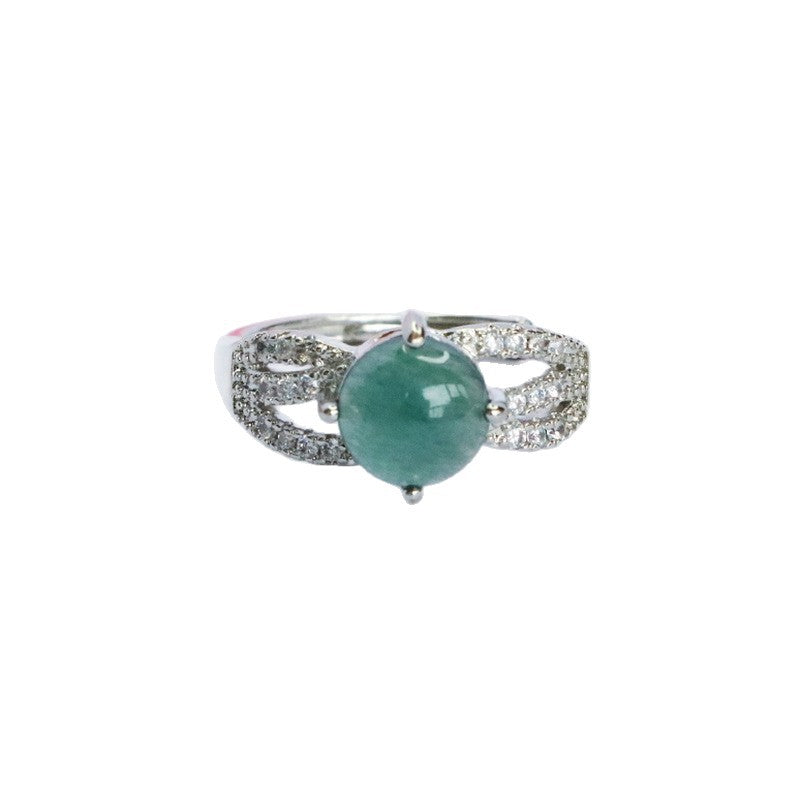 Blue-Water Jadeite Star Glow Ring