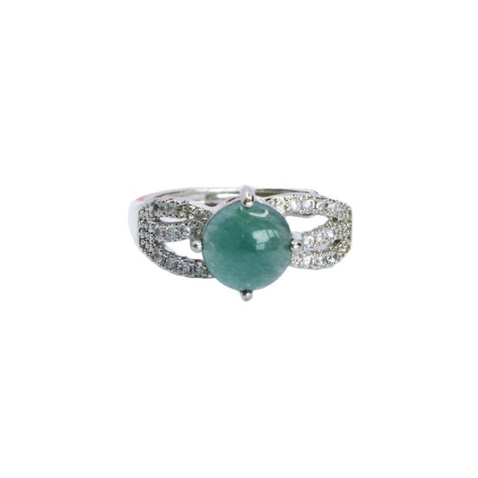 Blue-Water Jadeite Star Glow Ring