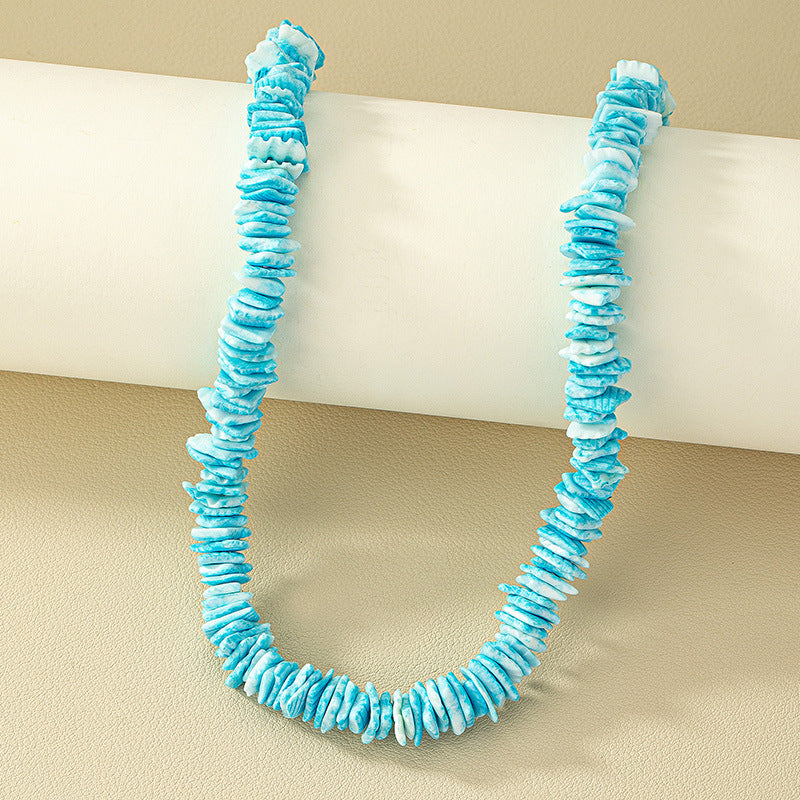 Retro Shell Holiday Necklace - Vintage Chic Clavicle Chain for Women