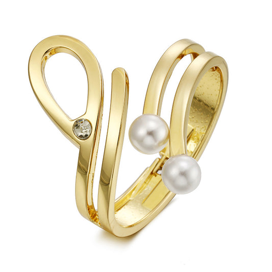 Exaggerated Hollow Strength Pearl Bracelet - Vienna Verve Collection