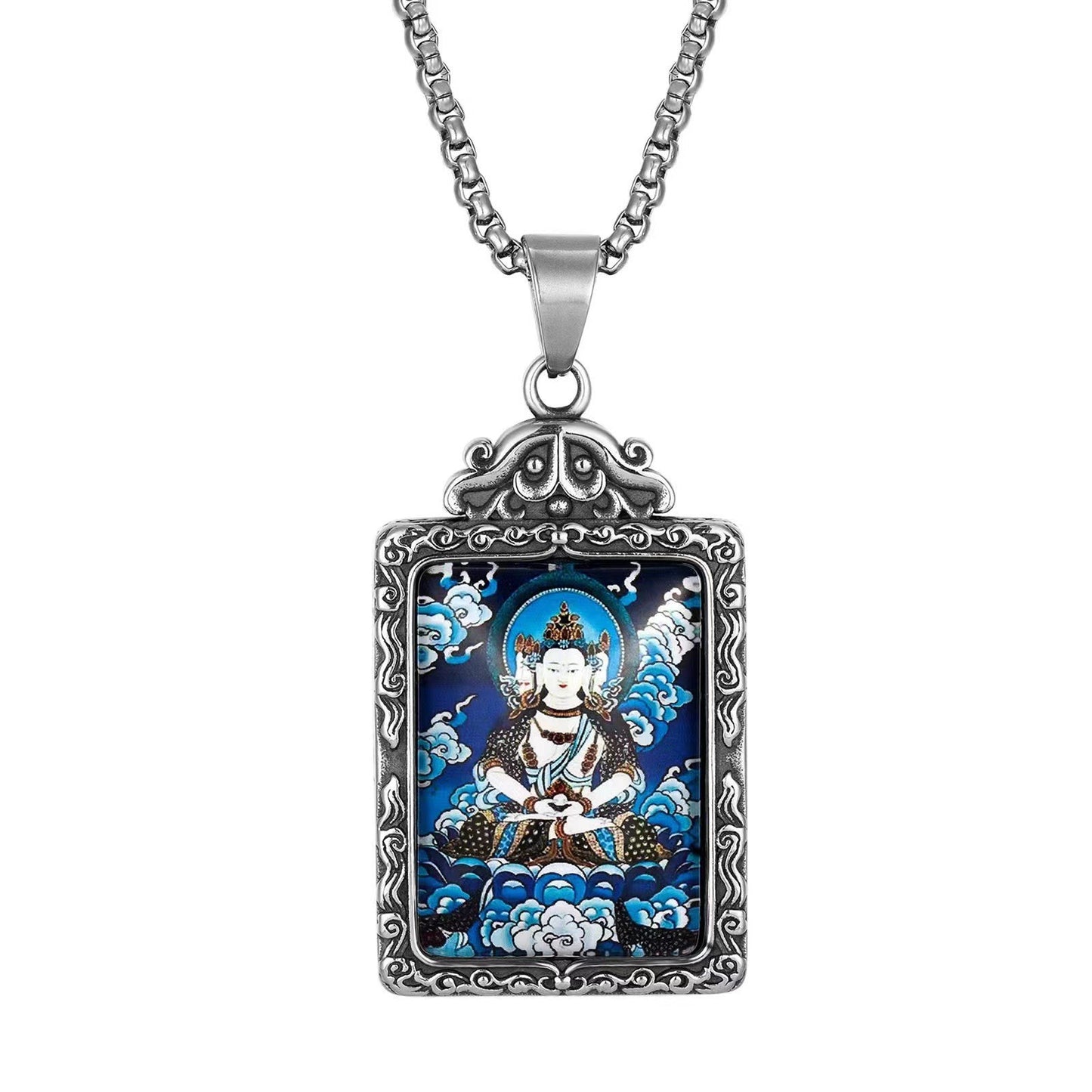 Zodiac Guardian Buddha Pendant For Men And Women By Planderful Titanium Steel Thangka Necklace With Premium Protection