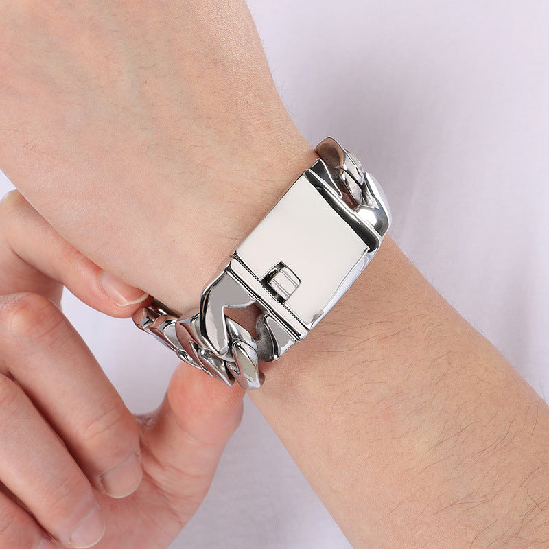 Planderful Cuban Chain Titanium 24mm Mens Bracelet Premium