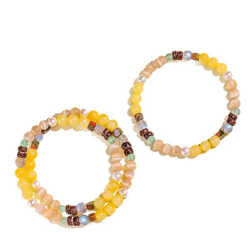 Planderful Fortune's Favor Bracelet – Elegant Natural Pearl and Opal Design