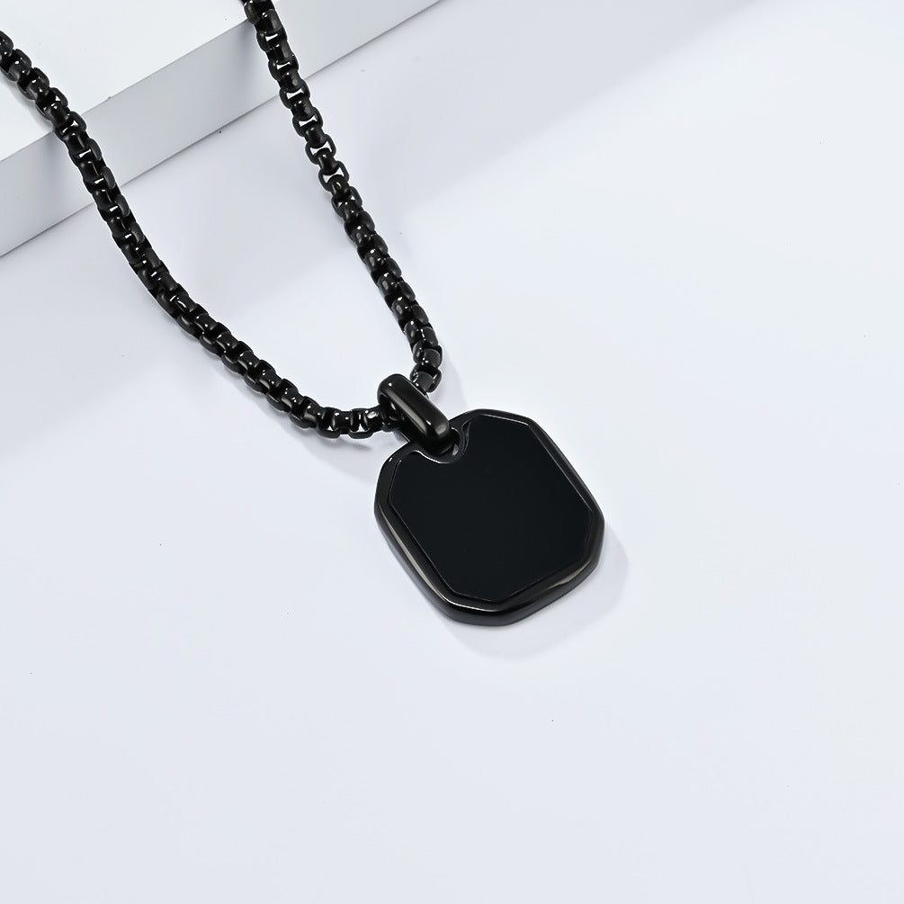 Planderful Titanium Steel Necklace Geometric Square Design For Streetwear Enthusiasts And Everyday Wear