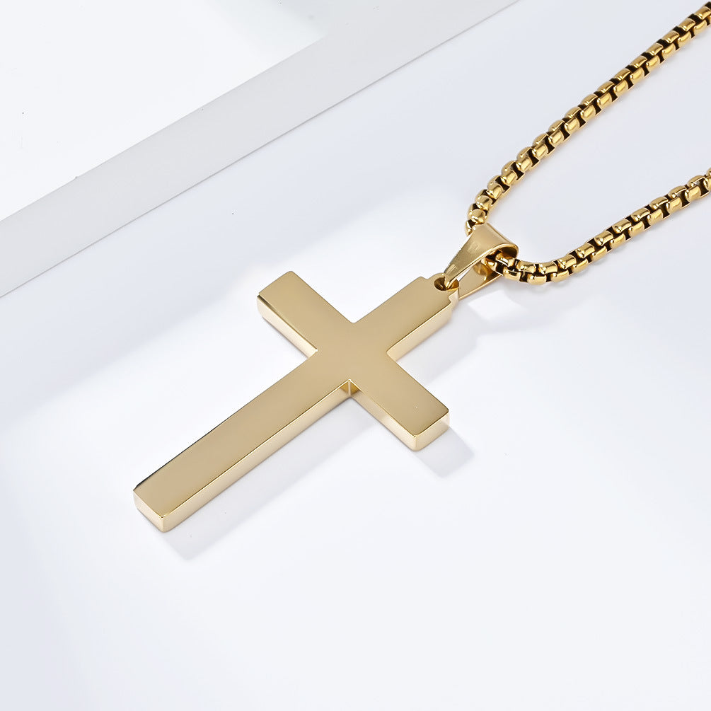 Jewelry Factory Handmade Mirror Polished Cross Necklace for Men