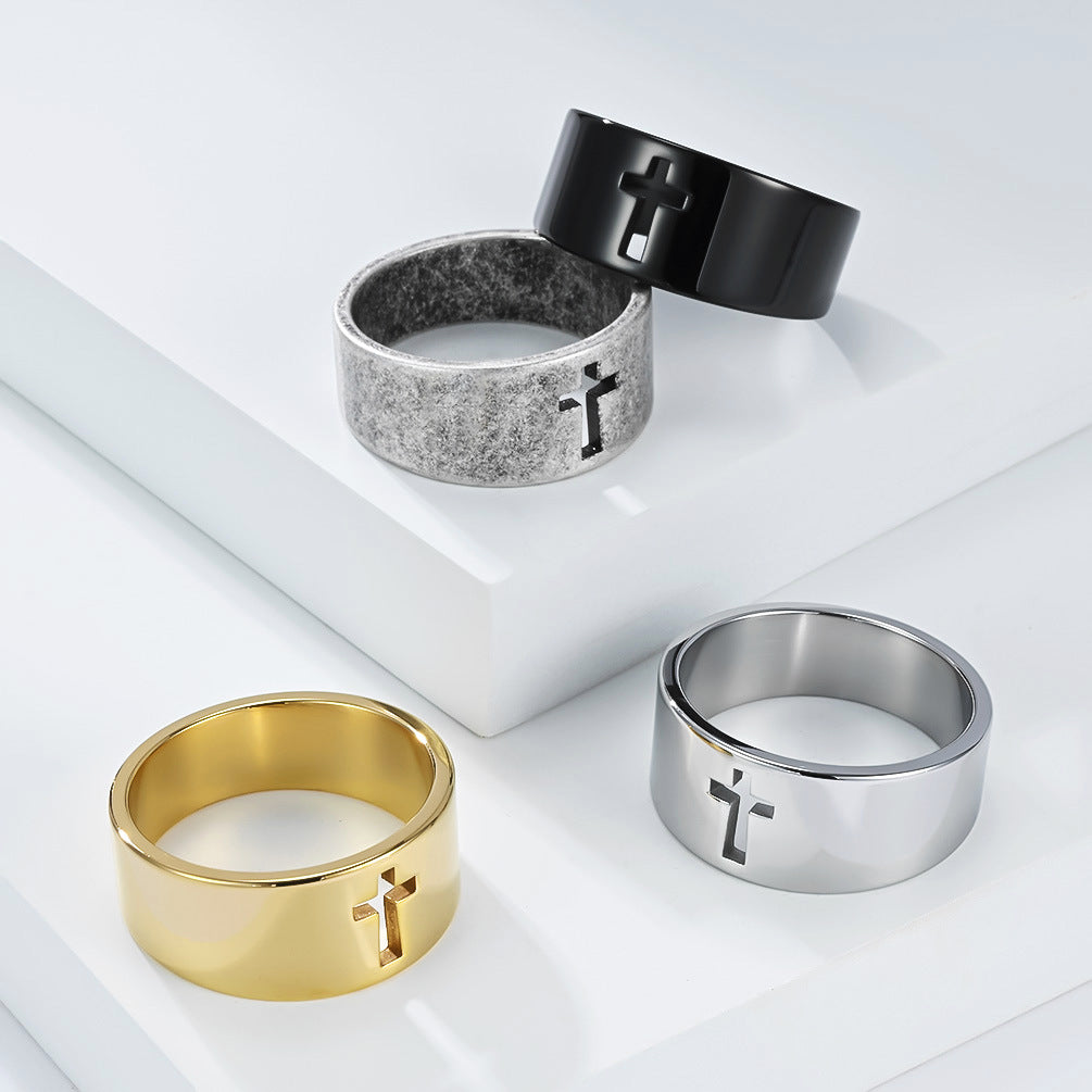 Planderful Premium Titanium Steel Ring For Men Unisex Classic Hollow Smooth Band Everyday Genie