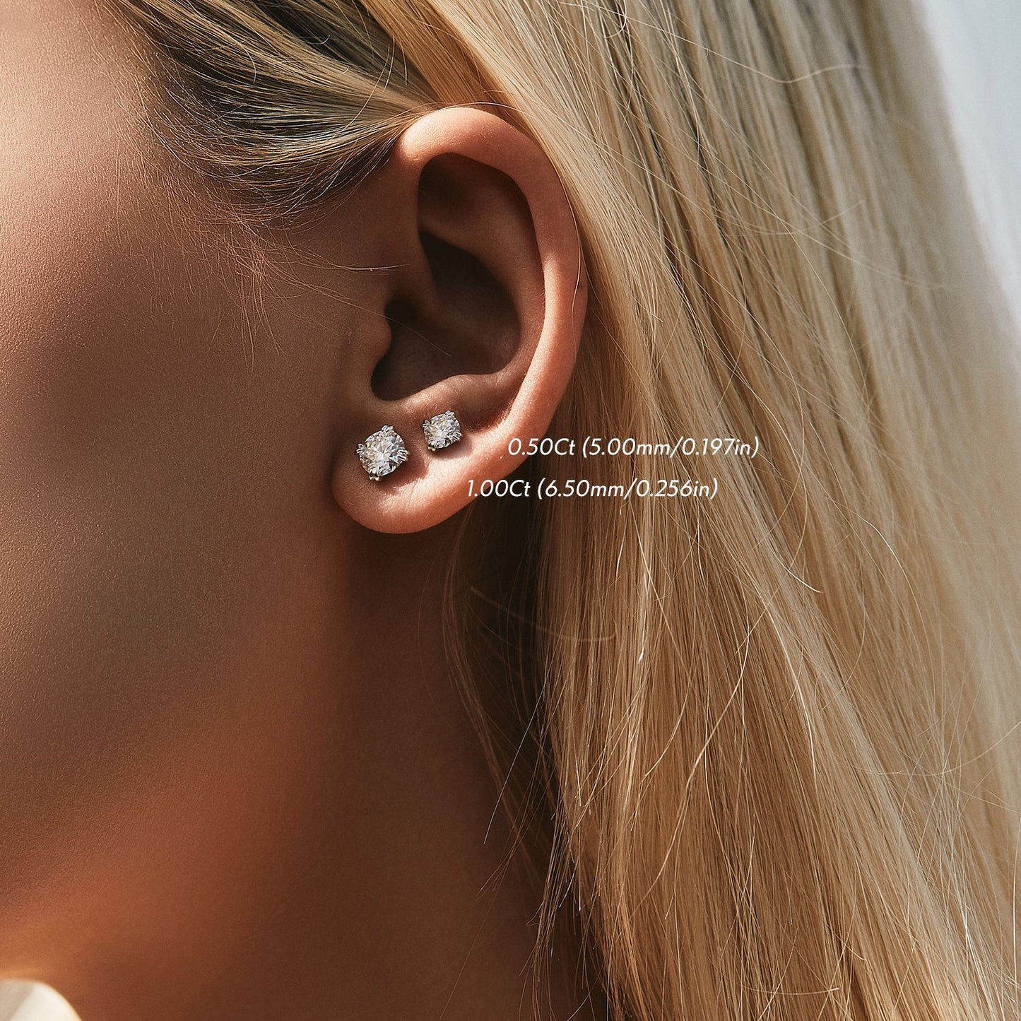 Planderful Moissanite Sparkling Earrings – Elegant Versatile Design with 1.0 Carat Moissanite