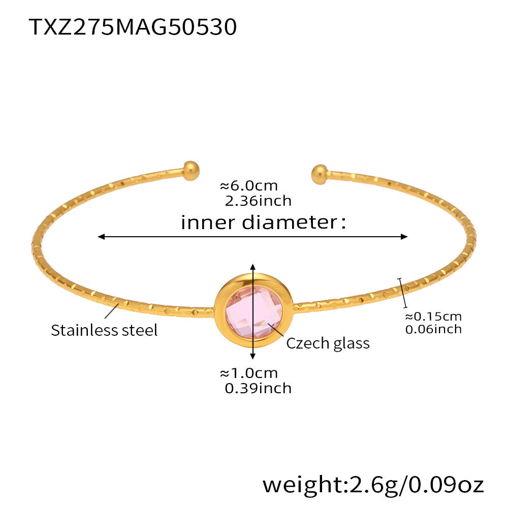 Planderful Round Cut Czech Glass Bracelet Fine Luxury Women