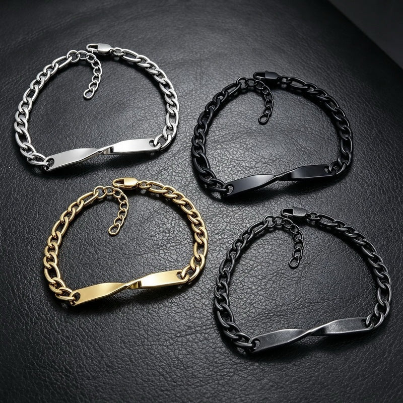 Cold Style Adjustable Extension Chain Bracelet Mobius Twist Long Curved Bar Nk Chain