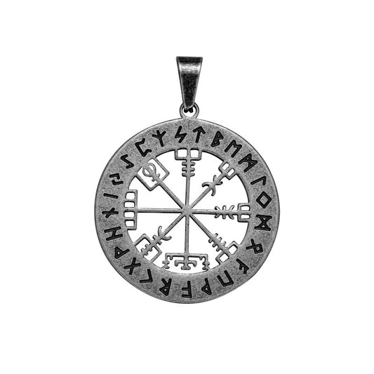 Titanium Steel Nordic Viking Compass Pendant for Men - Vintage Minimalist Accessories