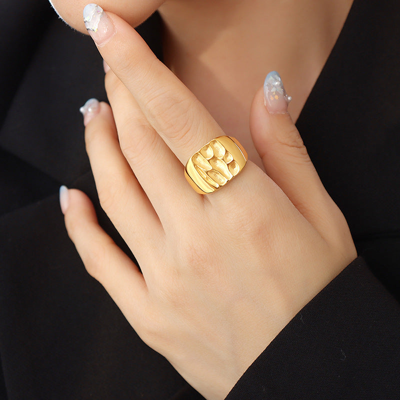 Golden Glow Women's Open Ring - Premium European Design