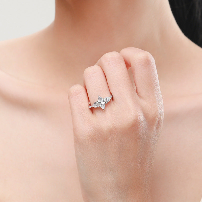 Everyday Genie Sterling Silver Zircon Diamond Ring - Size 5-10