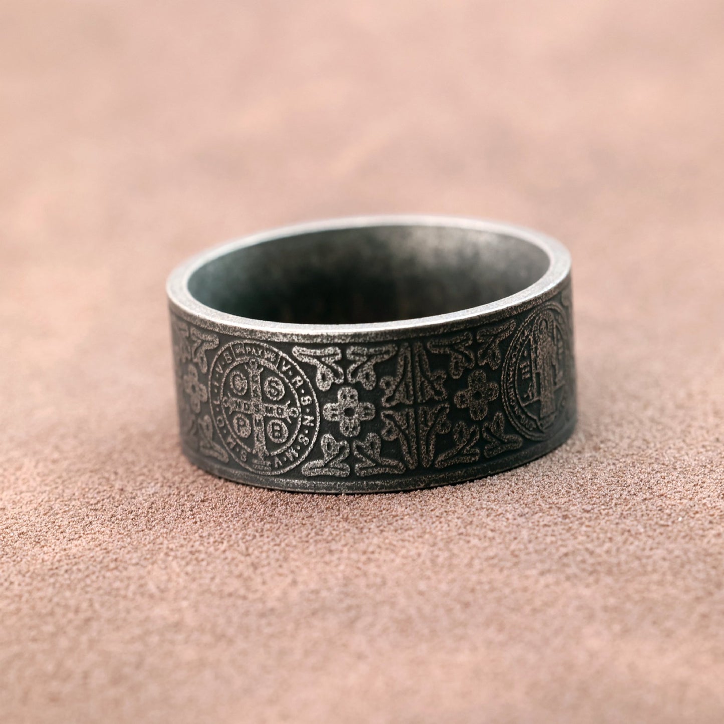 Stainless Steel Saint Ben Cross Ring For Men By Planderful Everyday Genie Collection