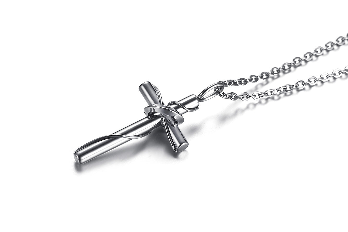 Stainless Steel Couple Cross Pendant – Men's – Women's Cross Necklace
