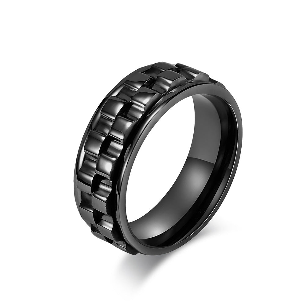Planderful Everyday Genie Rotating Gear Ring Stainless Steel Stress Relief Unisex Ring Size 7 12