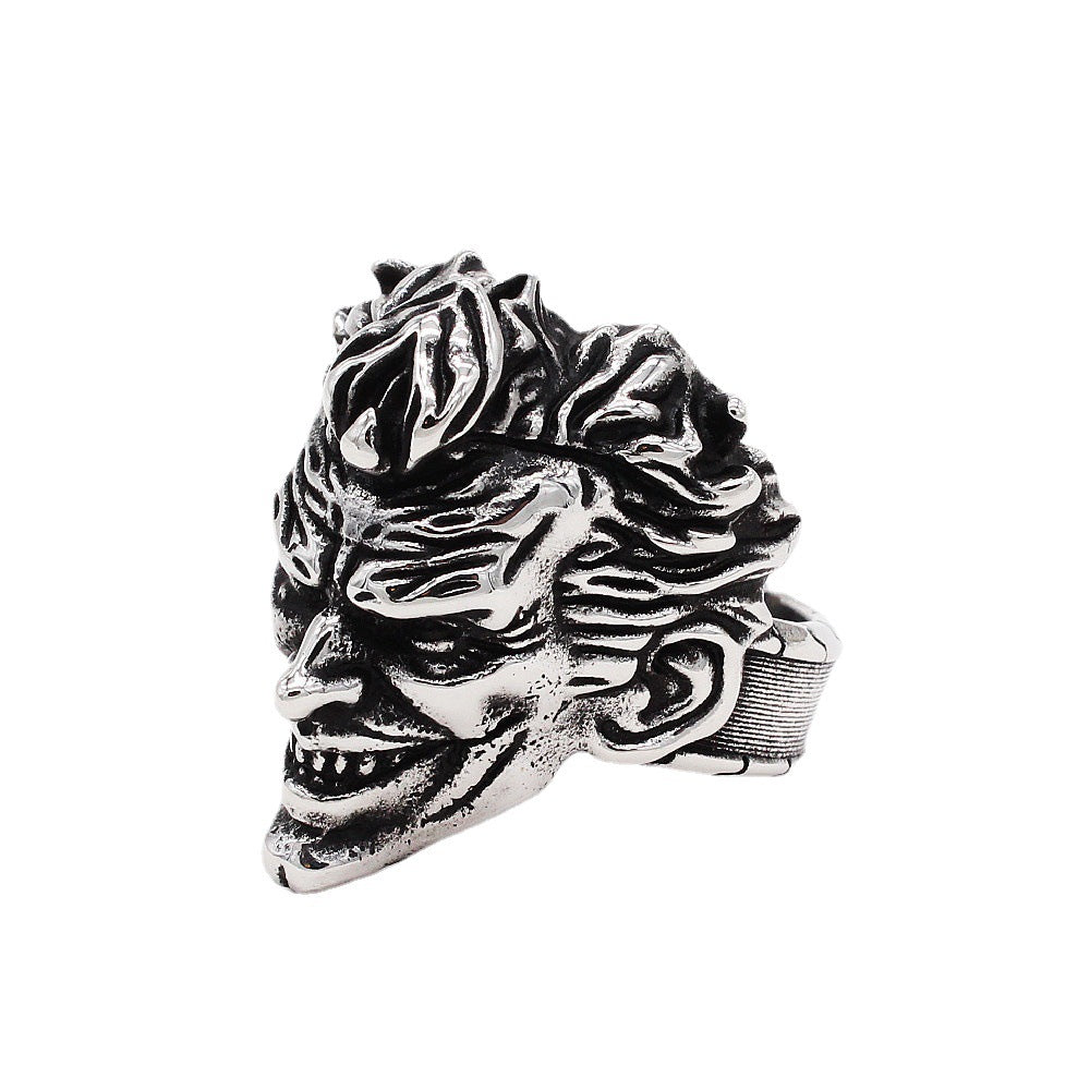Men's Retro European Punk Rock Titanium Steel Ring