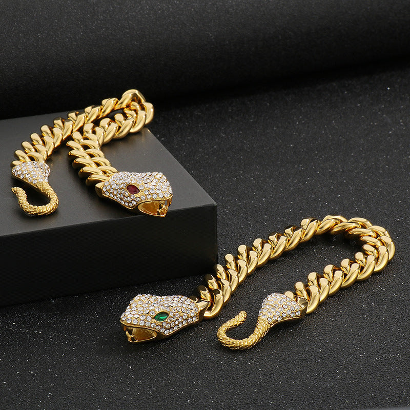 Men's Matte Cuban Chain Bracelet – Double-Sided Pavé Zircon