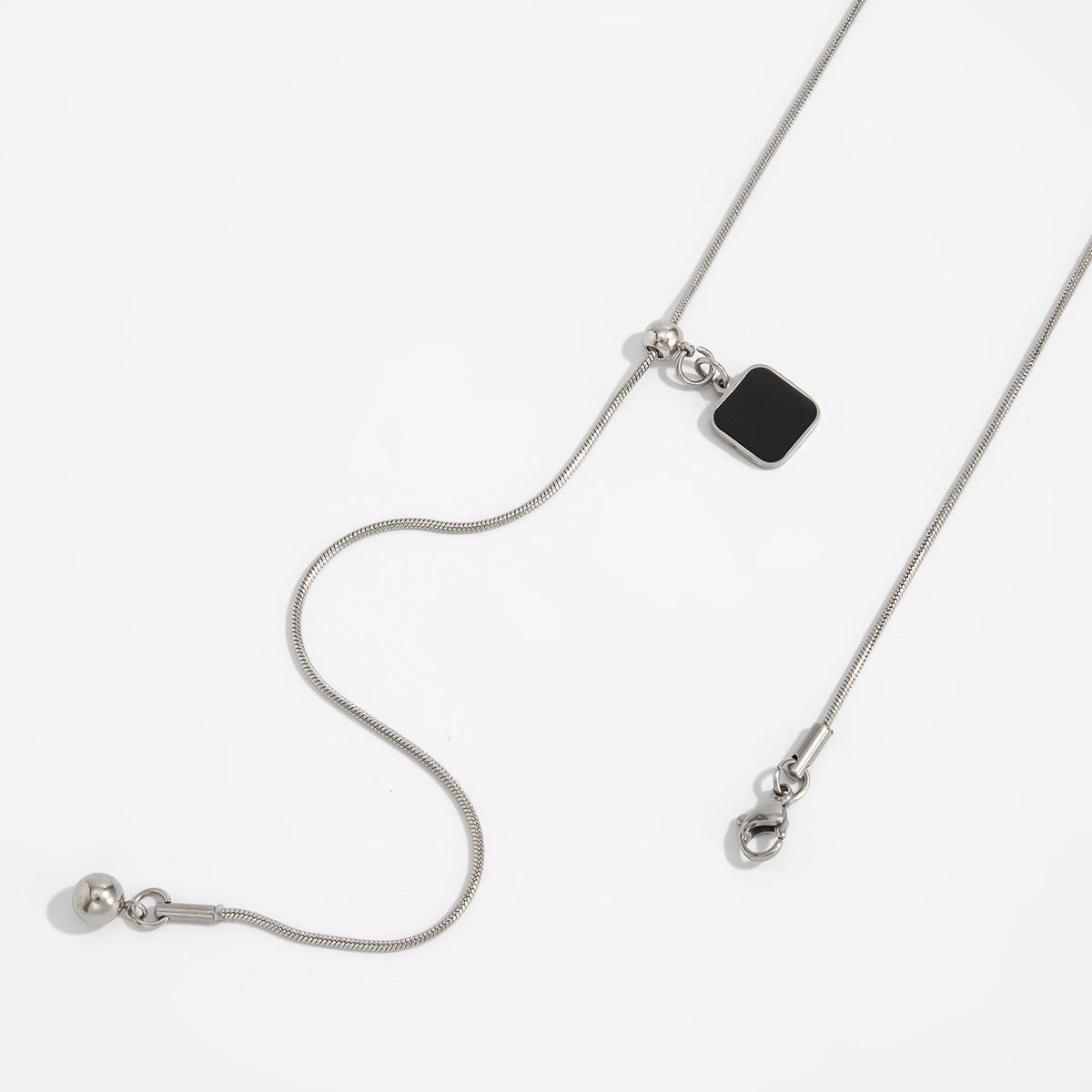 Adjustable Heart Y-Shaped Snake Chain Necklace