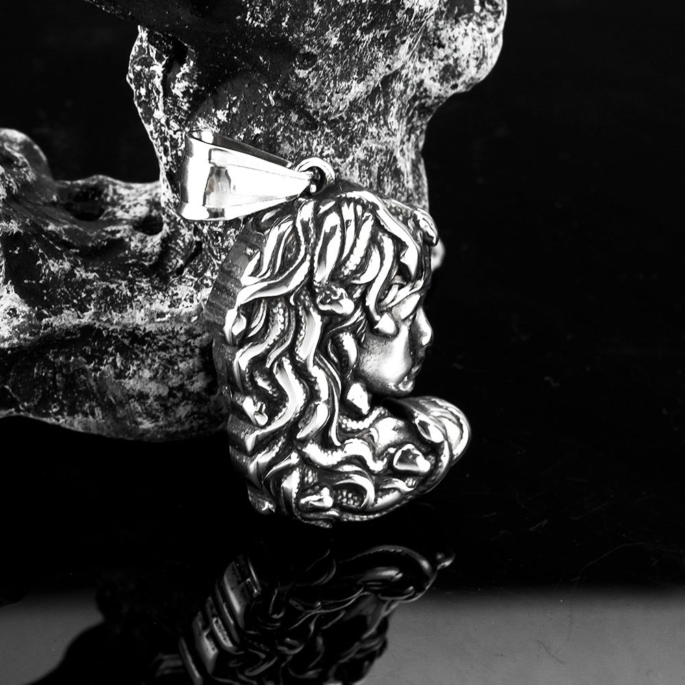 European And American Retro Men's Jewelry Medusa Necklace