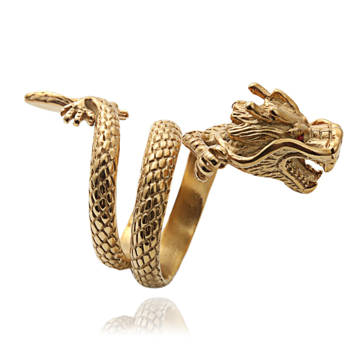 Titanium Steel Punk Dragon Head Ring for Men - Retro Trendy Design