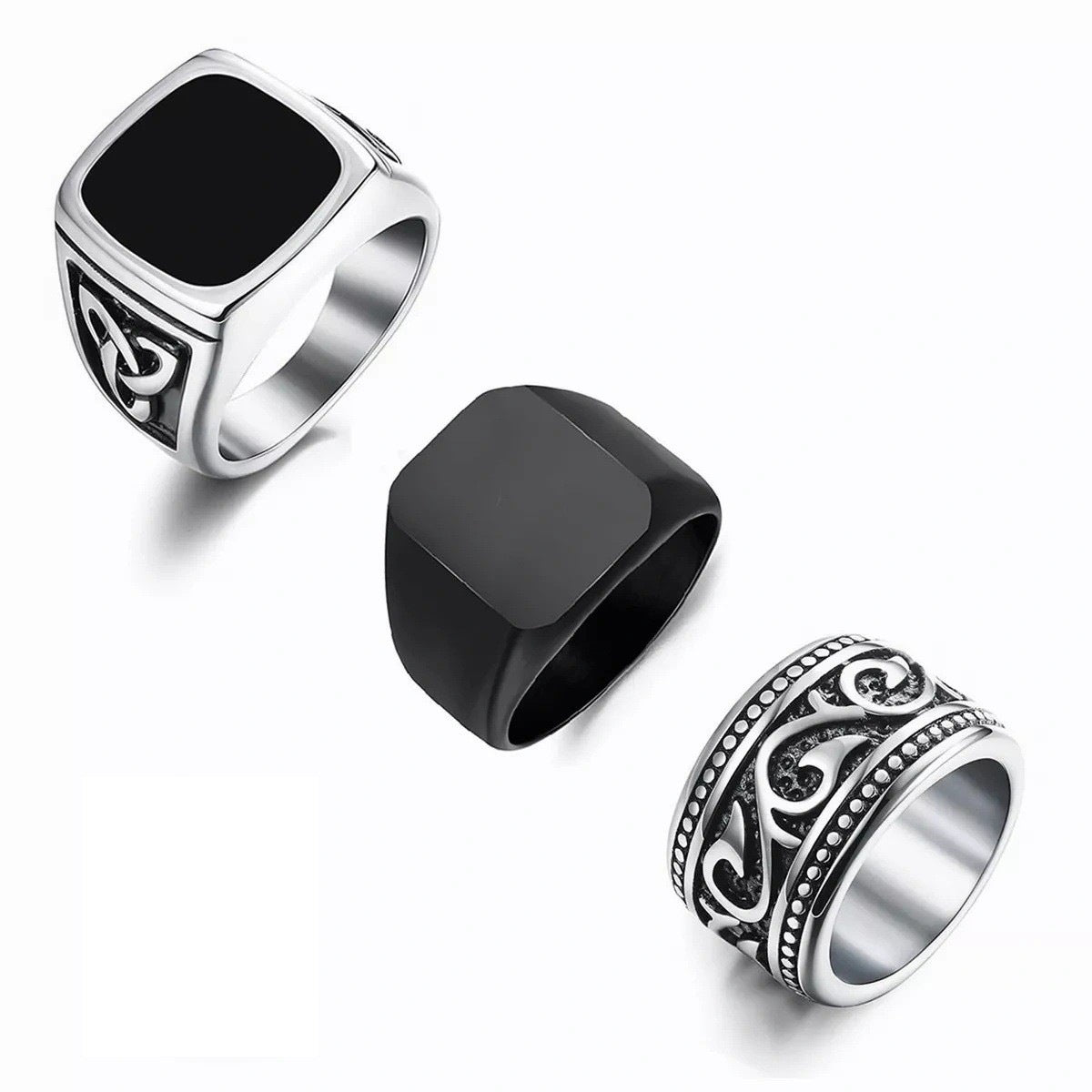 Viking Celtic Triangle Knot Ring Titanium Steel By Planderful Bold Personalized For Men Unisex Jewelry