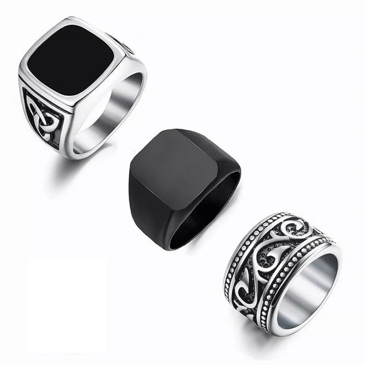 Viking Celtic Triangle Knot Ring Titanium Steel By Planderful Bold Personalized For Men Unisex Jewelry