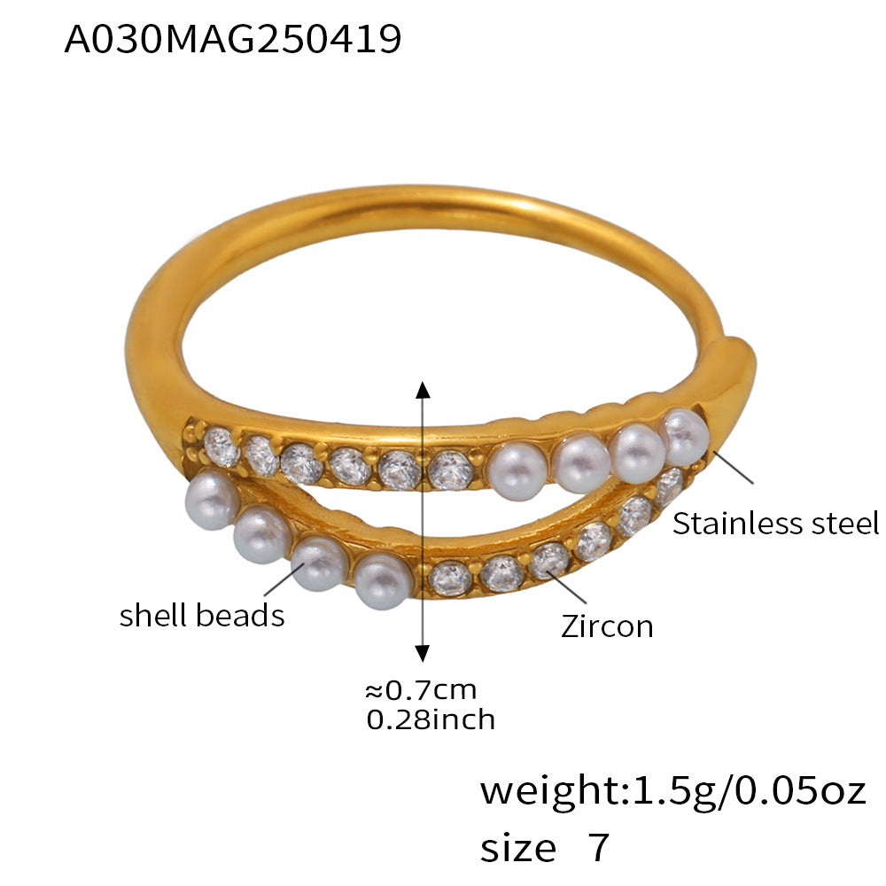 Planderful Unisex Stainless Zircon Ring Fade Resistant