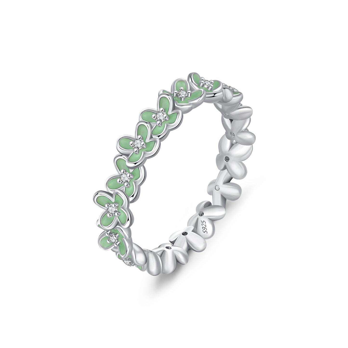 Planderful Everyday Genie Ring – Delicate Mint Green Four-Leaf Clover Design