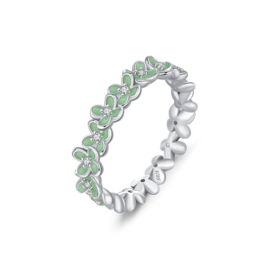 Planderful Everyday Genie Ring – Delicate Mint Green Four-Leaf Clover Design