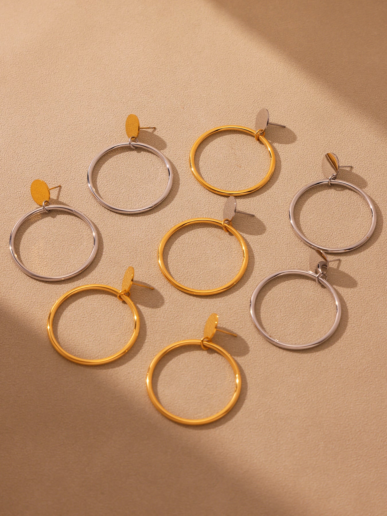 Planderful 18K Gold Plated Circle Earrings For Women